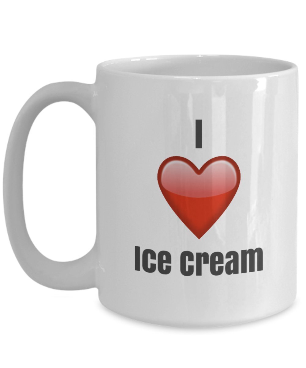 Kaffeetasse mit Aufschrift"I Love Ice Cream", Keramik, Geschenkidee
