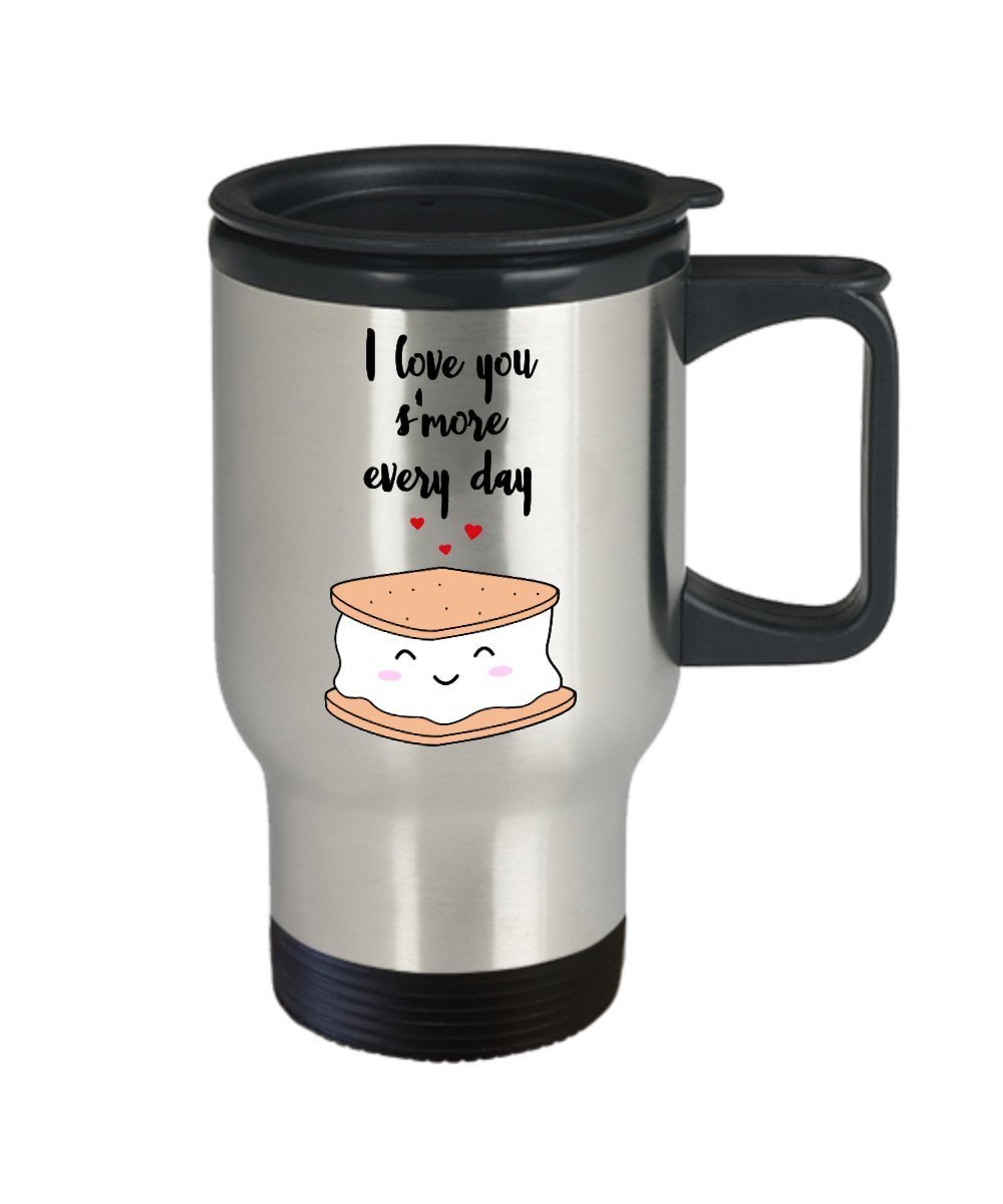 I Love You Smore Coffee Travel Mug - Funny Tea Hot Cocoa Insulated Tumbler Cup - Novelty Birthday Christmas Anniversary Gag Gifts Idea