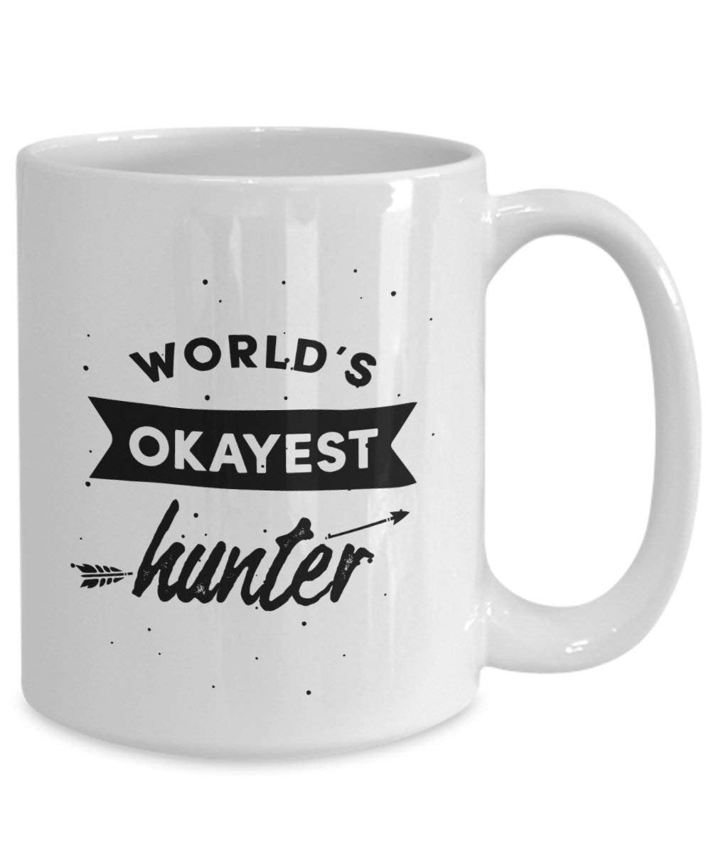 World Okayest Hunter Tasse – Funny Tee Hot Cocoa Kaffeetasse – Neuheit Geburtstag Weihnachten Jahrestag Gag Geschenke Idee
