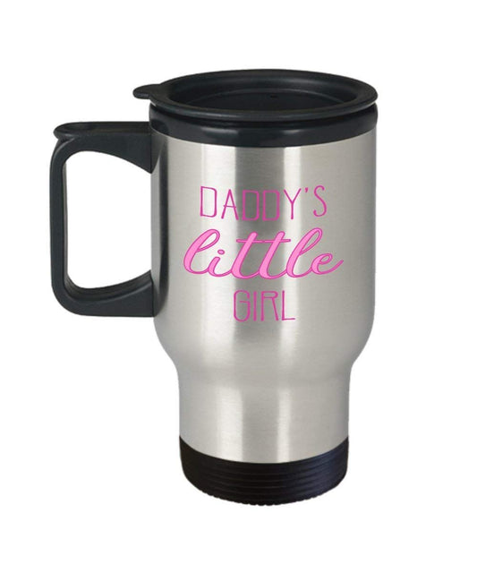 Daddy’s Little Girl Coffee Travel Mug - Funny Insulated Tumbler - Novelty Birthday Christmas Gag Gifts Idea