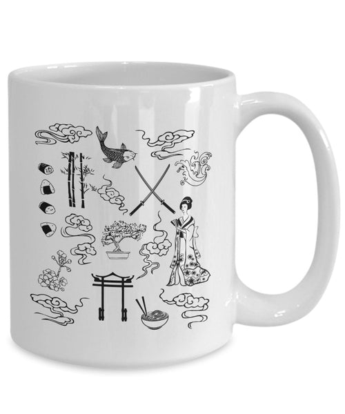 Japanese Inspired Coffee Mug - Funny Tea Hot Cocoa Coffee Cup - Novelty Birthday Gift Idea