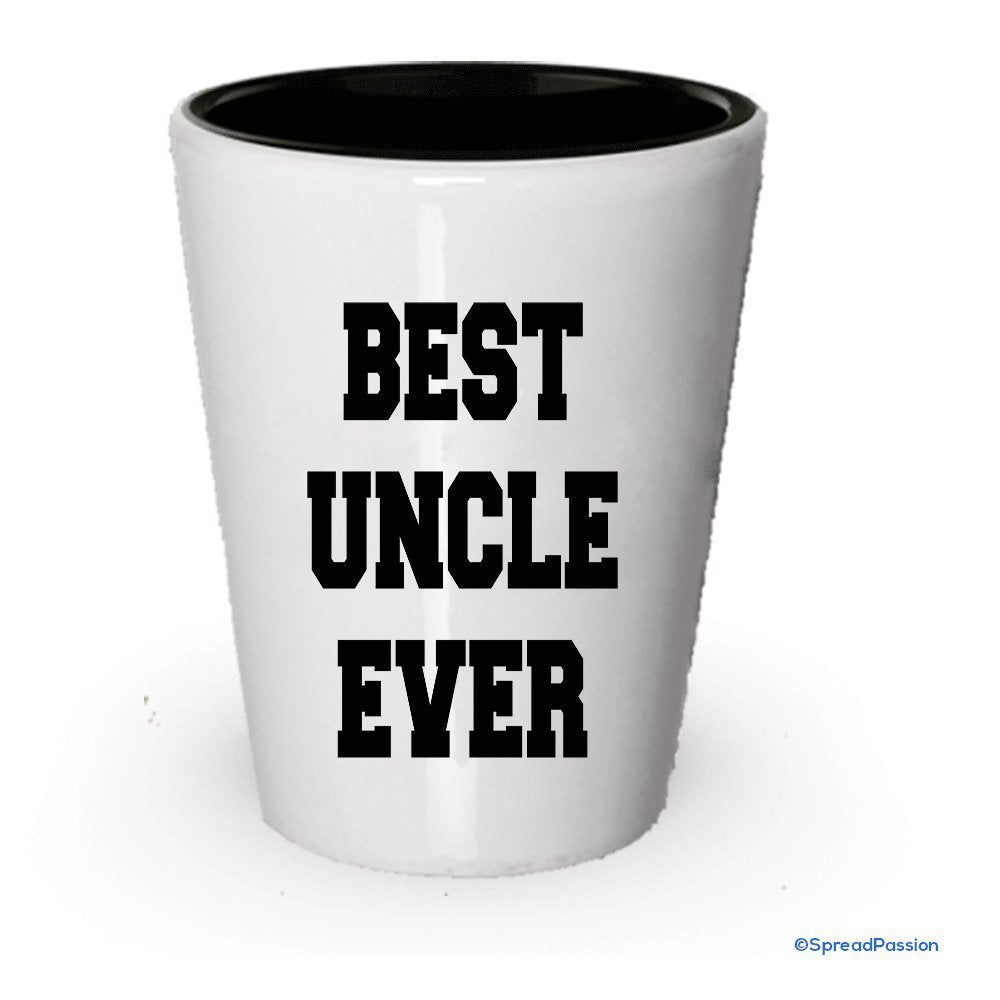 Best Uncle Ever Shot Glas Funny Schnapsgläser White Exterior and Black Interior