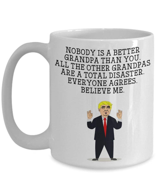 Funny Grandpa Trump Head Mug - Donald Trump Coffee Cup - Novelty Gift Idea grandpa Gag Idea President