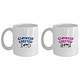 Funny Chinese Crested Couple Mug – Chinese Crested Dad – Chinese Crested Mom – Chinese Crested Lover Gifts - Unique Ceramic Gifts Idea (Dad & Mom)