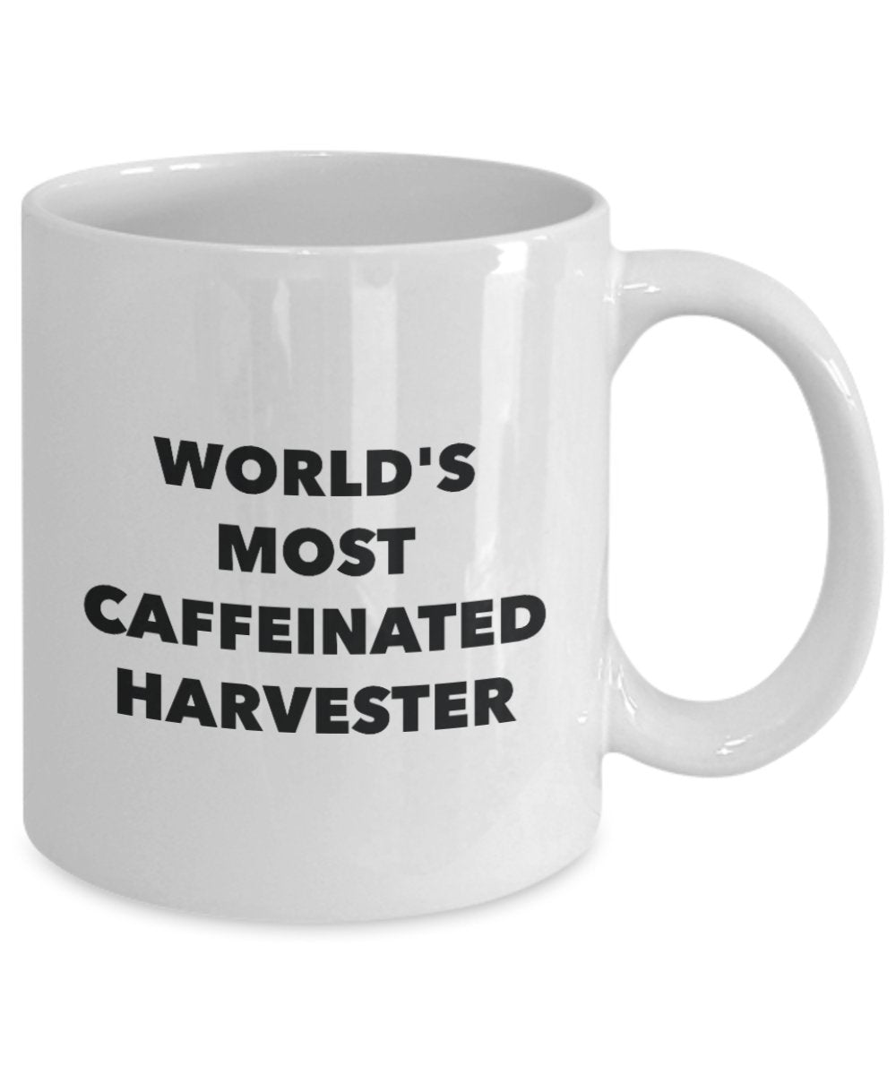 World's Most Caffeinated Harvester Mug - Funny Tea Hot Cocoa Coffee Cup - Birthday Christmas Anniversary Gag Gifts Idea
