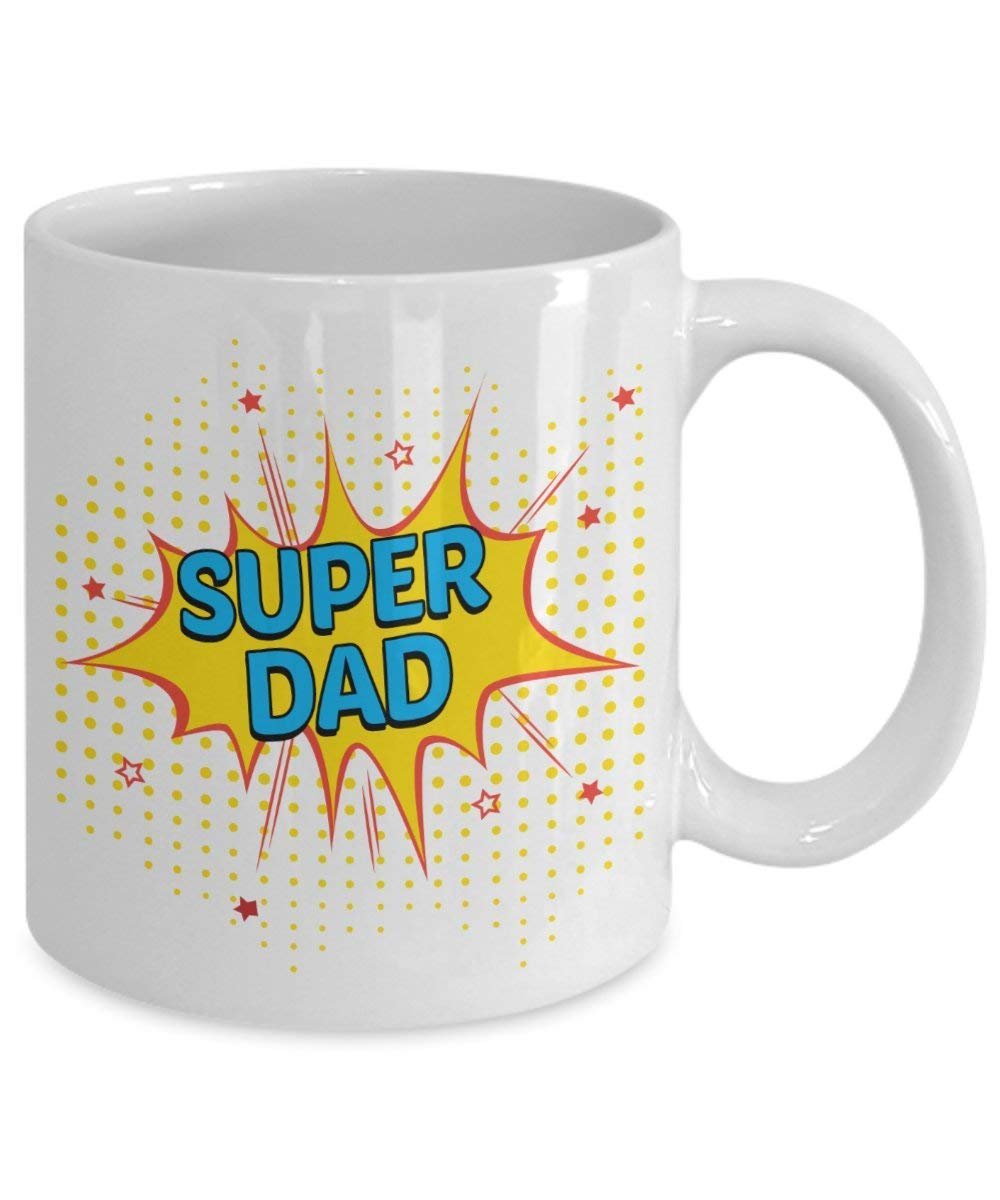 Kaffee Tassen, die sagen Super Dad – Funny Tee Hot Cocoa Kaffeetasse – Neuheit Geburtstag Weihnachten Jahrestag Gag Geschenke Idee