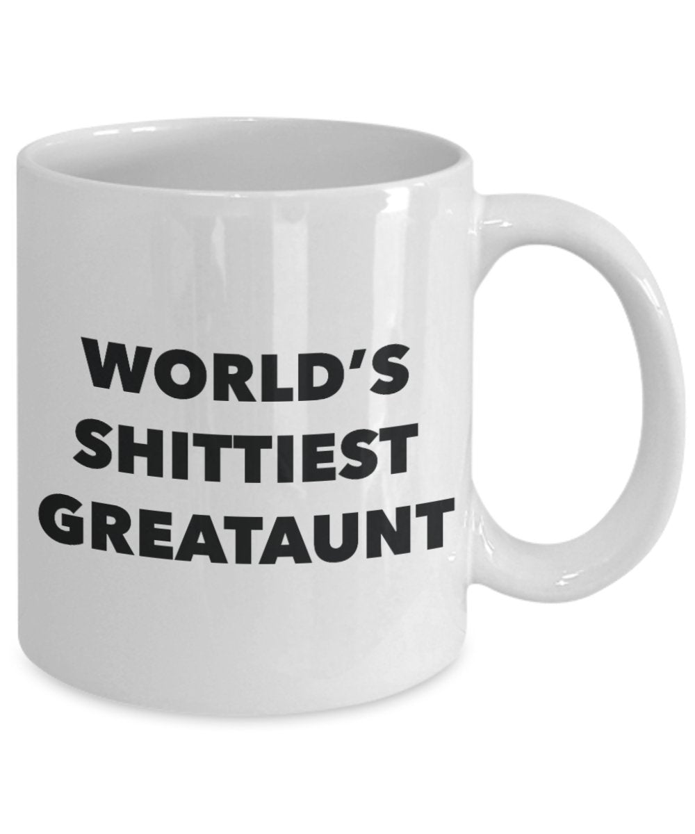 Great-aunt Mug - Coffee Cup - World's Shittiest Great-aunt - Great-aunt Gifts - Funny Novelty Birthday Present Idea