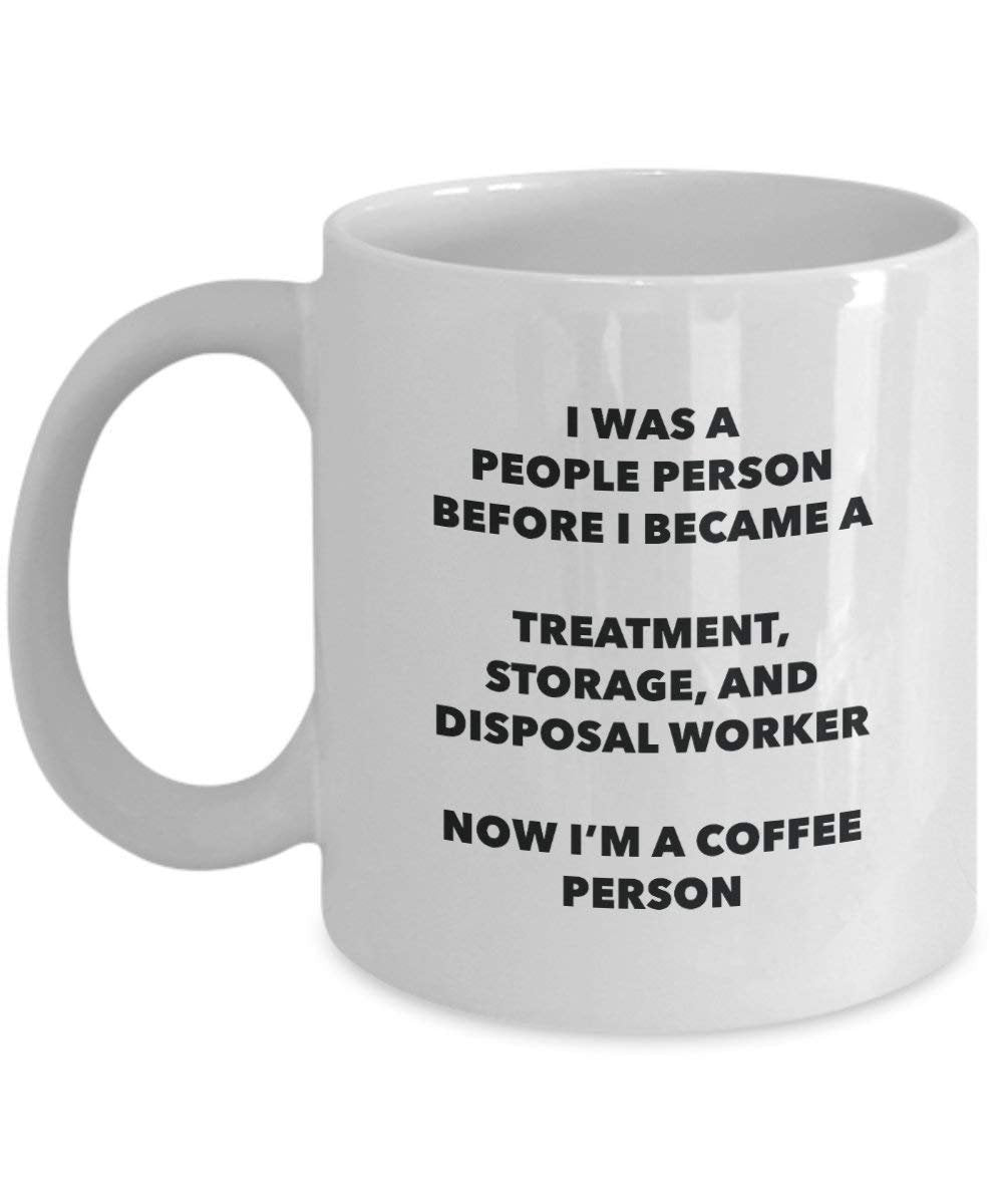 Traitement, stockage et d'élimination des déchets Travailleur Café personne Mug – Funny Tasse à thé de cacao – Anniversaire de Noël amateur de café mignon Gag Gifts Idée 11oz blanc