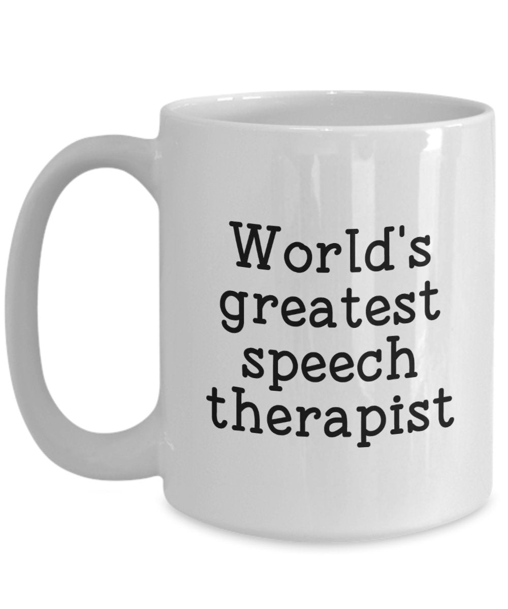 Speech Therapist Gifts - World's Greatest Speech Therapist Mug - Funny Tea Hot Cocoa Coffee Cup - Birthday Christmas Gag Gifts Idea