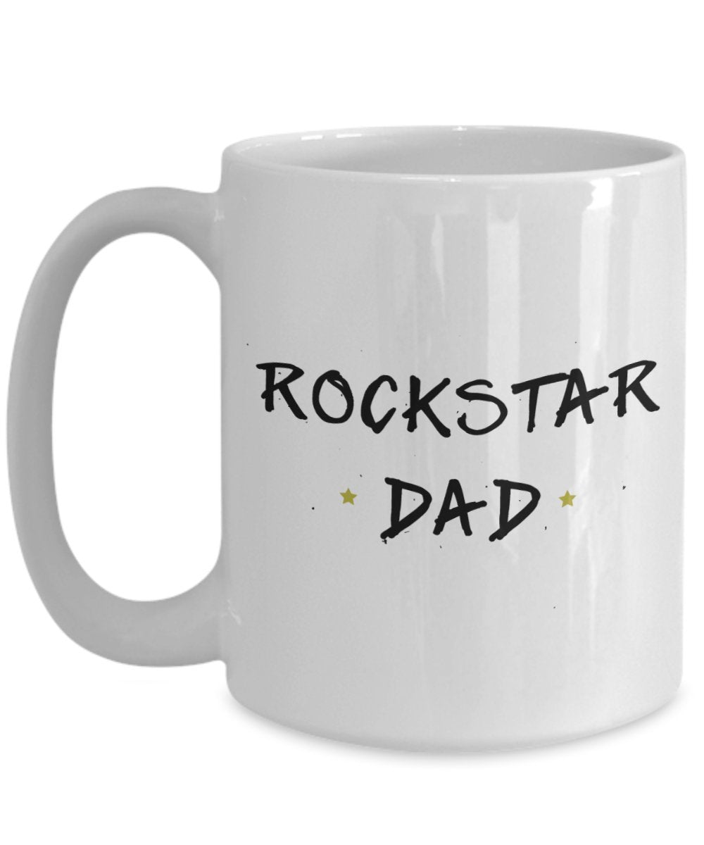 Dad Rockstar Mug - Funny Tea Hot Cocoa Coffee Cup - Novelty Birthday Christmas Anniversary Gag Gifts Idea