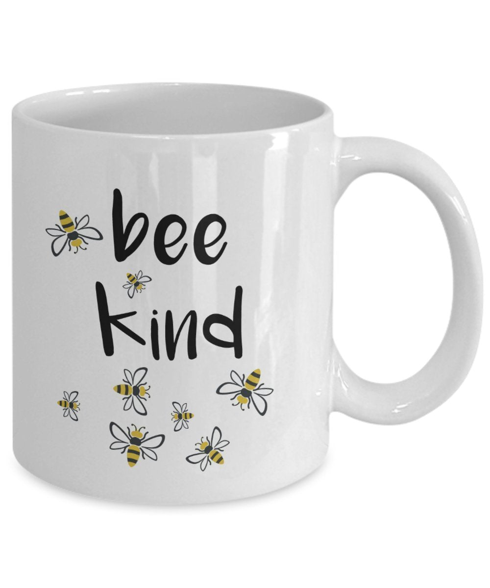 Bee Kind Mug - Funny Tea Hot Cocoa Coffee Cup - Novelty Birthday Christmas Anniversary Gag Gifts Idea