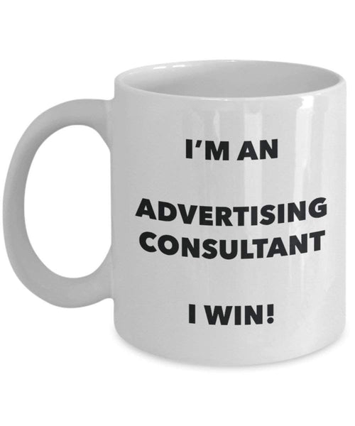 Werbung Berater Tasse – Ich bin ein Werbung Berater I Win. – Funny Kaffeetasse – Neuheit Geburtstag Weihnachten Gag Geschenke Idee