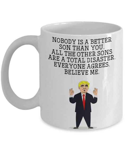 Funny Sohn Trump Head Becher – Donald Trump Kaffeetasse – Neuheit Geschenkidee Sohn Gag Idee Präsident