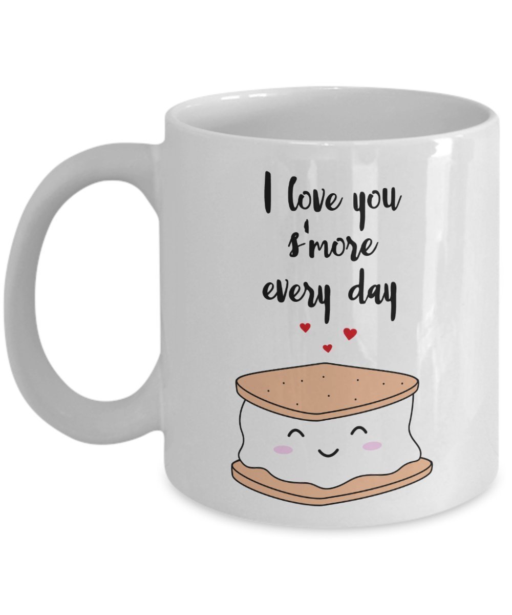 Kaffeetasse mit Aufschrift"I Love You Smore" – Lustige Teetasse für heiße Kakao – Neuheit Geburtstag Weihnachten Jahrestag Gag Geschenkidee