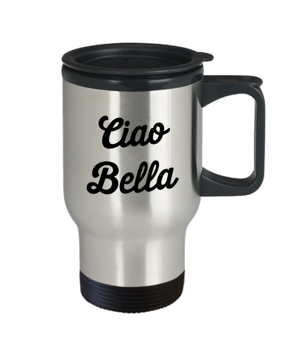 Bella Coffee Travel Mug - Ciao Bella - Funny Tea Hot Cocoa Coffee - Novelty Birthday Christmas Gag Gifts Idea