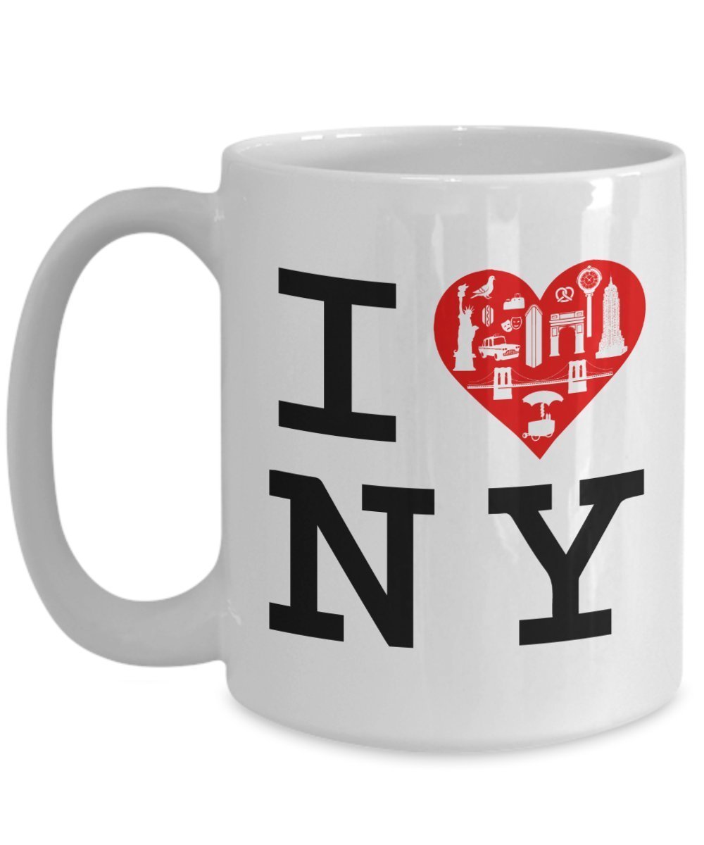 I Love NY Kaffeetasse – New York Love Mugs – Lustige Teetasse für heiße Kakao – Neuheit Geburtstag Weihnachten Gag Geschenk Idee