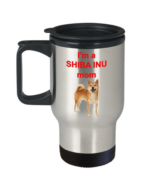 Shiba Inu Mom Travel Mug – I’m A Shiba Inu Mom - Funny Tea Hot Cocoa Coffee Insulated Tumbler - Novelty Birthday Christmas Anniversary Gag Gifts Idea