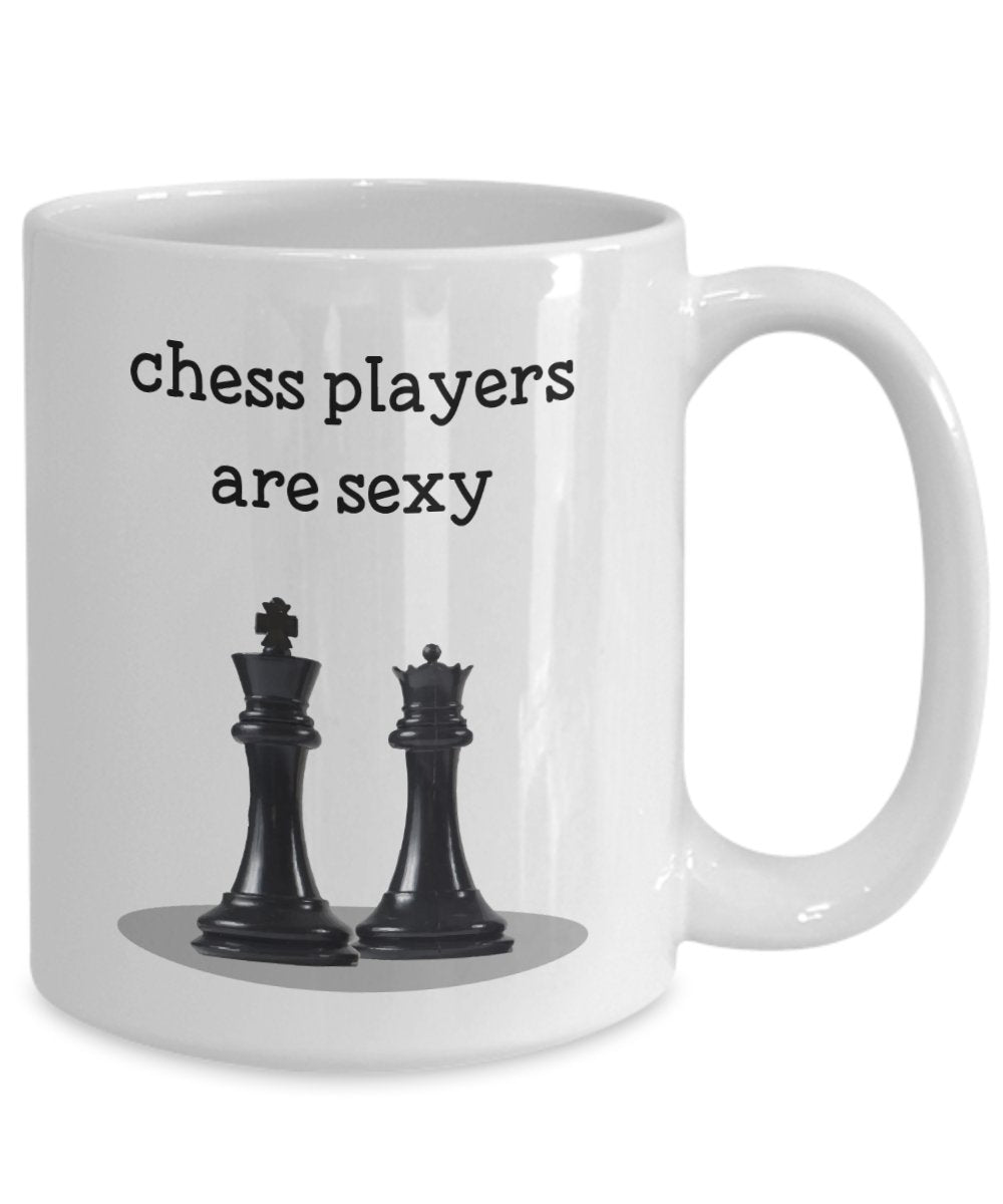 Tasse à café amusante pour joueur d'échecs - Cadeau fantaisie d'anniversaire de Noël 15oz blanc