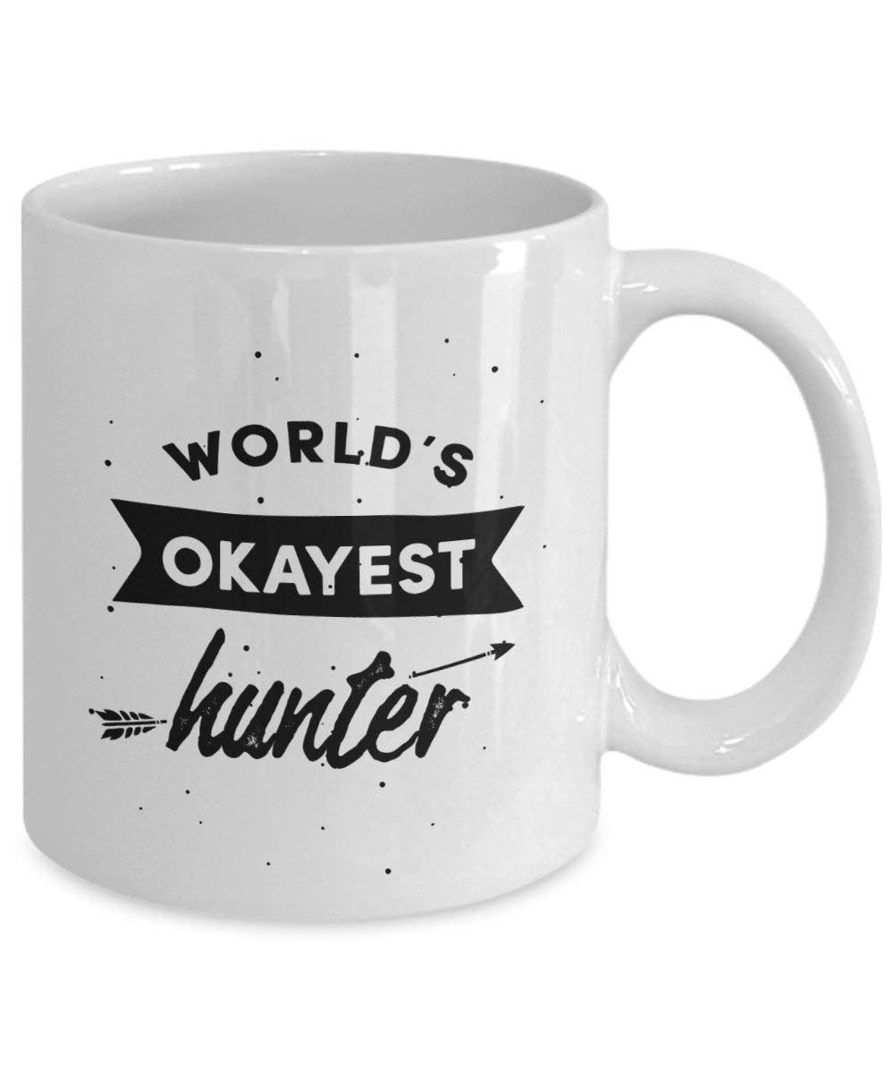 World Okayest Hunter Tasse – Funny Tee Hot Cocoa Kaffeetasse – Neuheit Geburtstag Weihnachten Jahrestag Gag Geschenke Idee