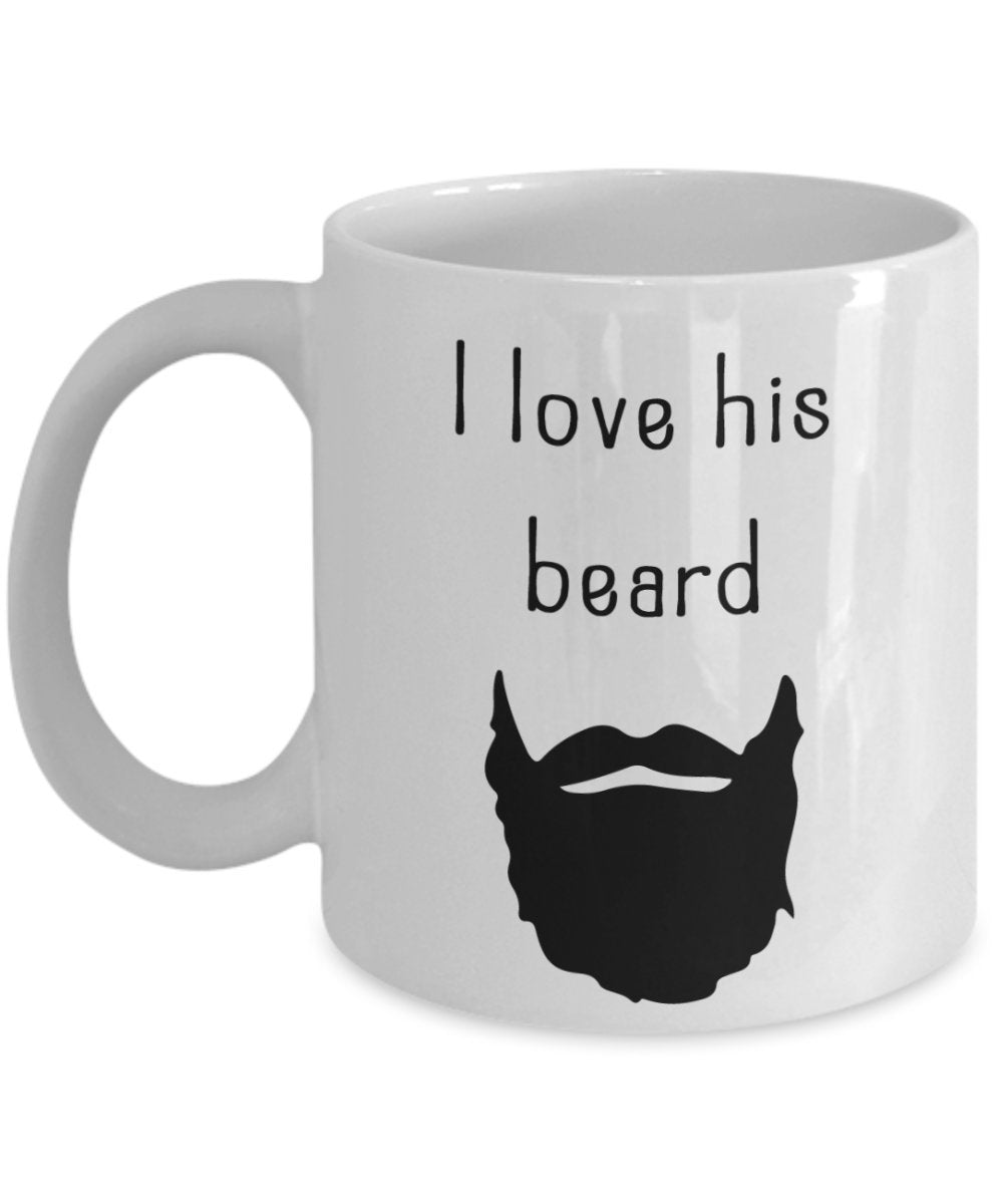 Tasse mit Aufschrift"I Love His Beard I Love Her Butt" – Lustige Teetasse für heiße Kakao – Neuheit Geburtstag Weihnachten Jahrestag Gag Geschenkidee