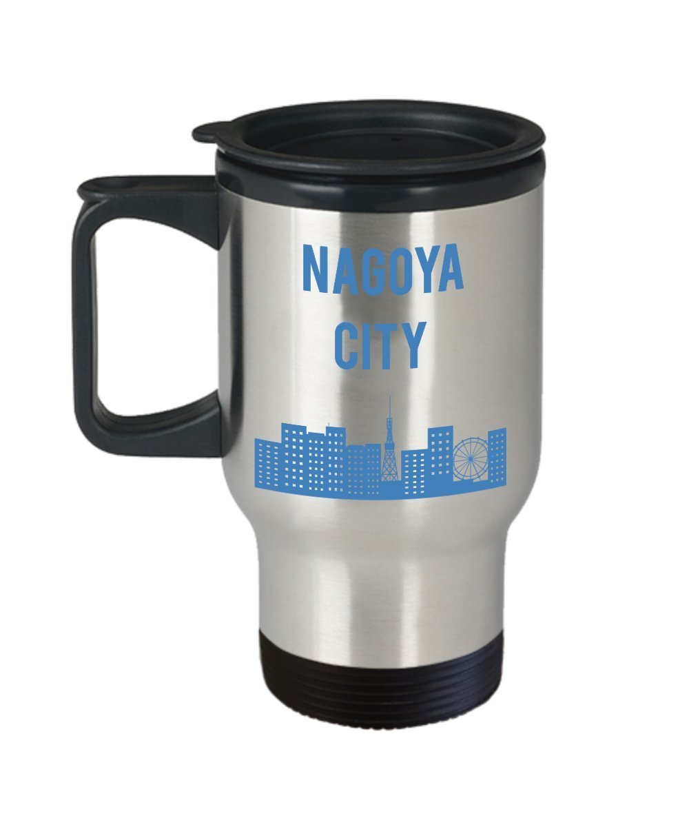 I Love Nagoya City Travel Mug - Funny Tea Hot Cocoa Coffee Insulated Tumbler - Novelty Birthday Gift Idea