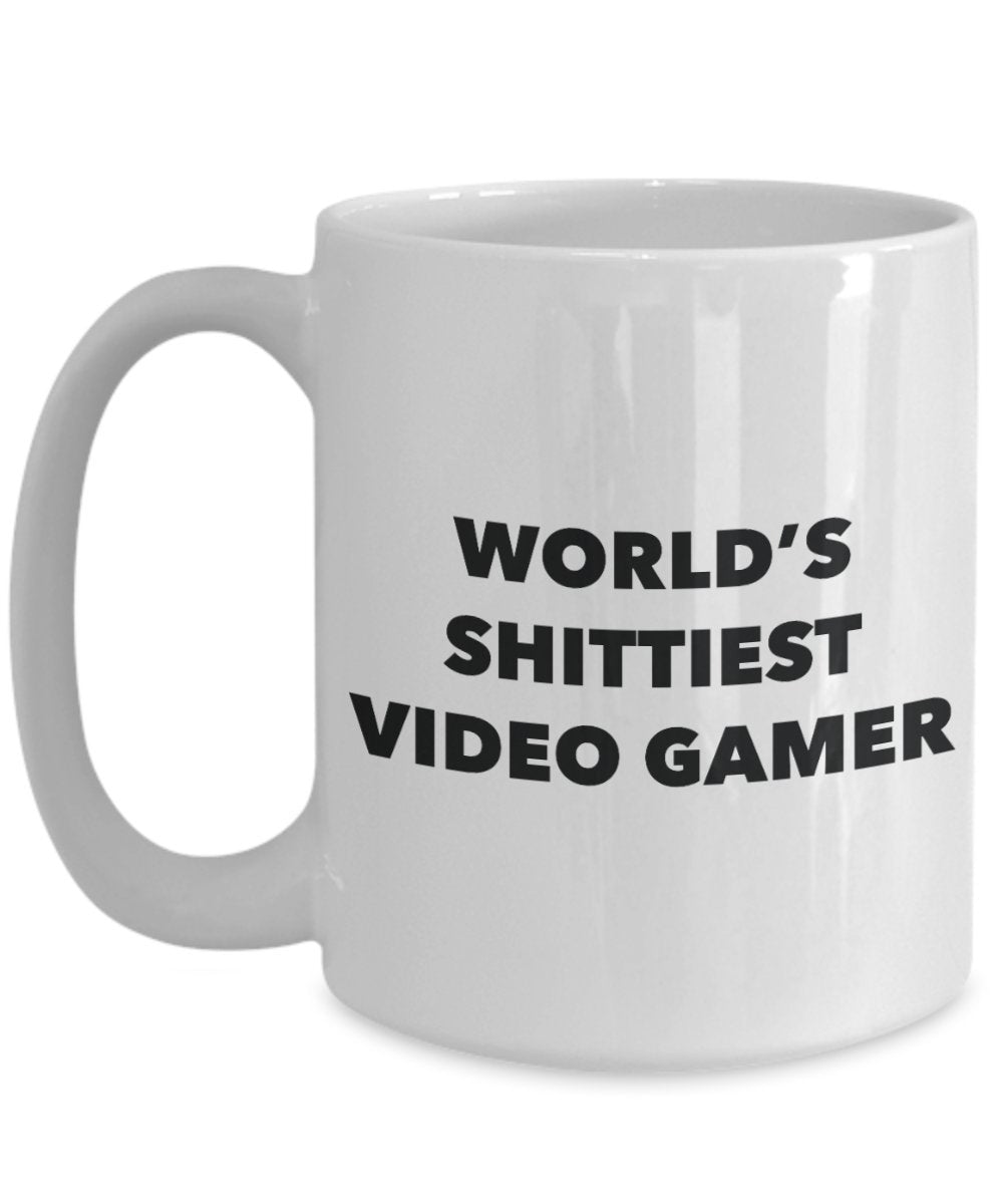 Video Gamer Coffee Mug - World's Shittiest Video Gamer - Video Gamer Gifts - Funny Novelty Birthday Present Idea