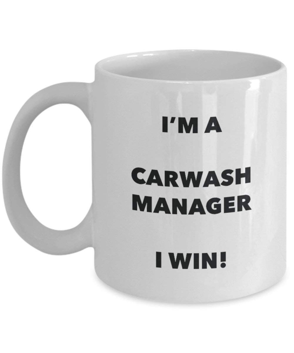 Carwash manager mug – I' m A Carwash manager i Win. – Funny Coffee Cup – novelty Birthday Christmas GAG regalo idea 15oz Infradito colorati estivi, con finte perline