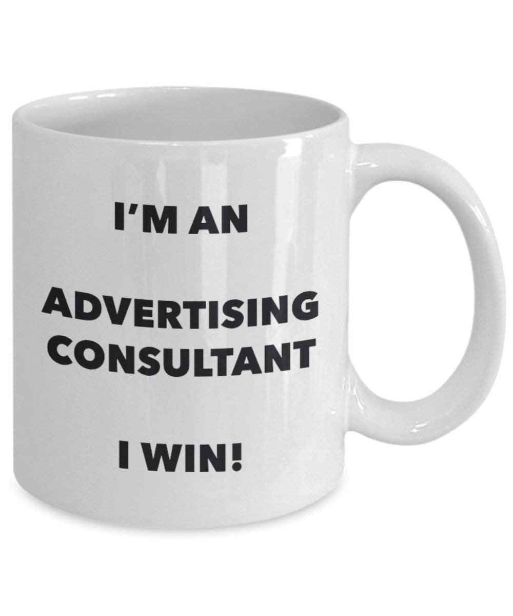 Werbung Berater Tasse – Ich bin ein Werbung Berater I Win. – Funny Kaffeetasse – Neuheit Geburtstag Weihnachten Gag Geschenke Idee