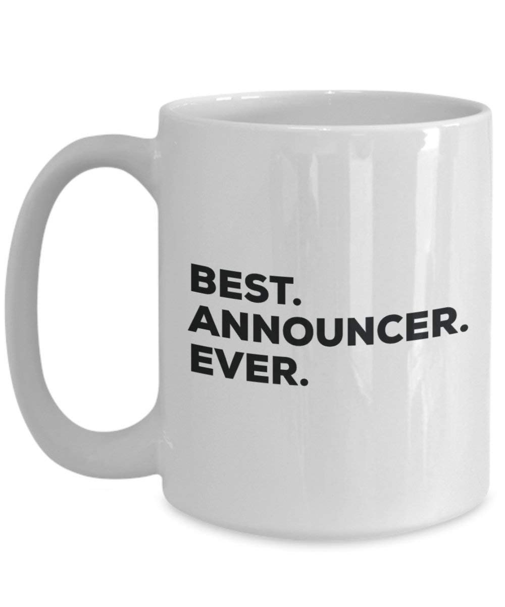 Best Announcer Ever Mug - Funny Coffee Cup -Thank You Appreciation for Christmas Birthday Holiday Unique Gift Ideas