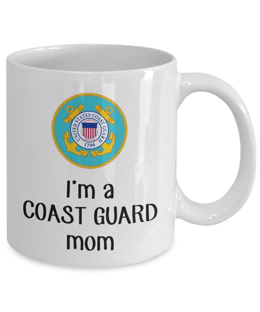 Coast Guard Mom Mug - Funny Tea Hot Cocoa Coffee Cup - Novelty Birthday Christmas Anniversary Gag Gifts Idea