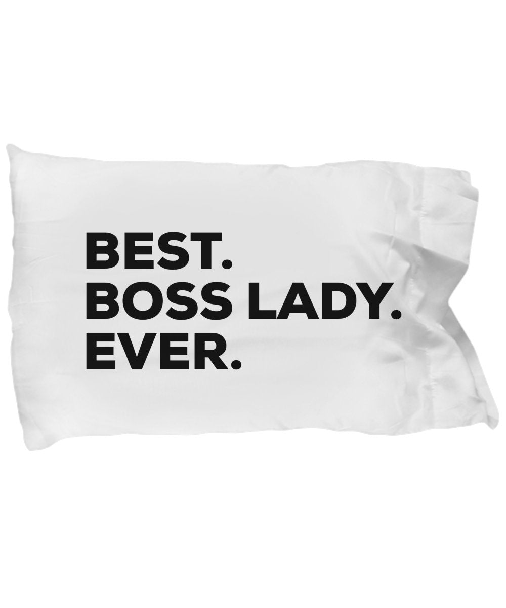SpreadPassion Boss Lady Pillow Case - Best Gifts - Decor For Office Room Art Accessories Ladies Supplies Desk Put By Notepad Lifestyle Pencil Holder - Funny boss La