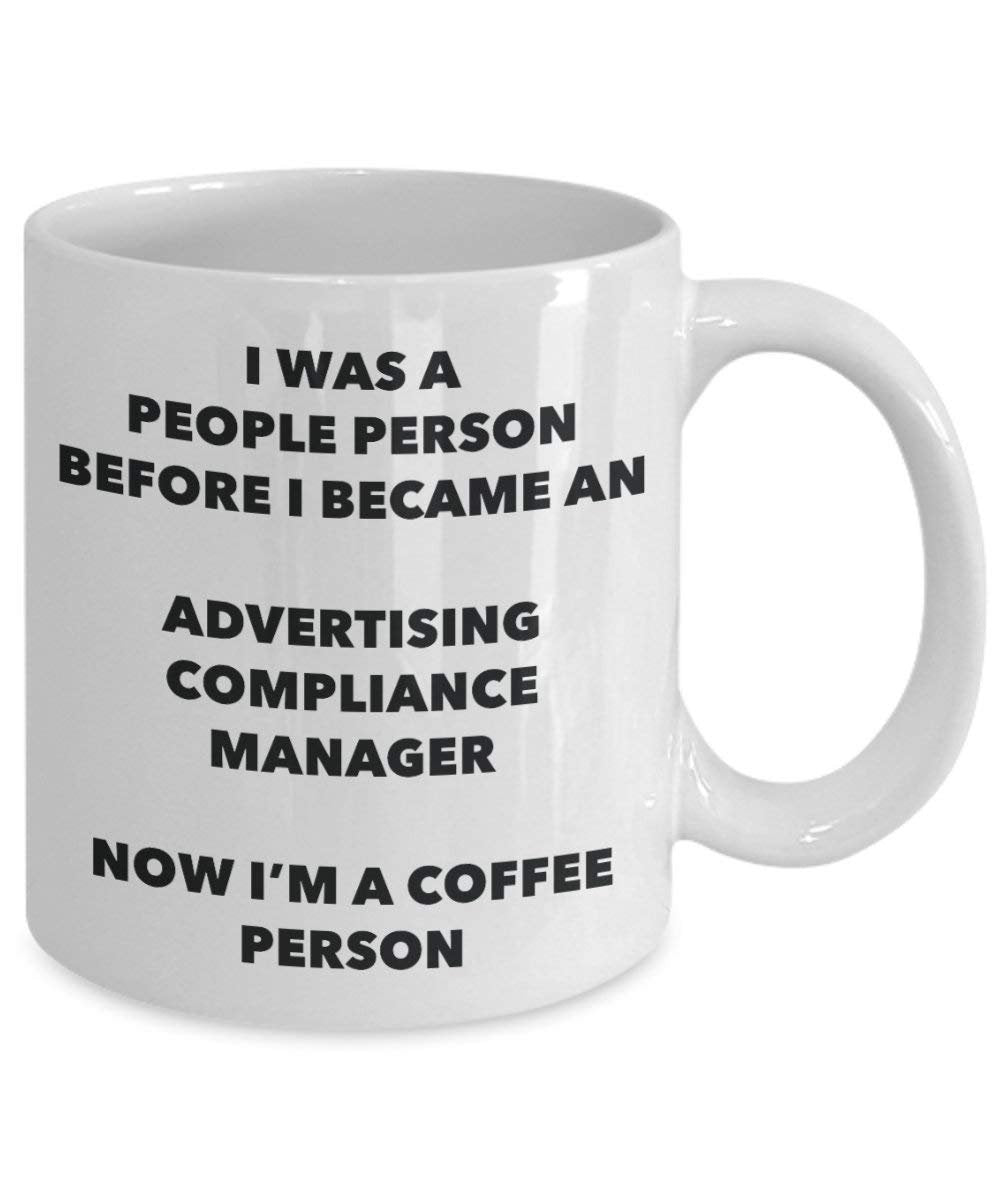 Werbung Compliance Manager Kaffee Person Tasse – Funny Tee Kakao-Tasse – Geburtstag Weihnachten Kaffee Lover Cute Gag Geschenke Idee