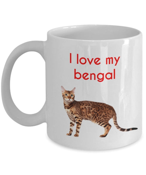 Tasse mit Bengal-Katze – lustige Tee-Tasse – Neuheit Geburtstag Weihnachten Jahrestag Gag Geschenk Idee 11oz weiß