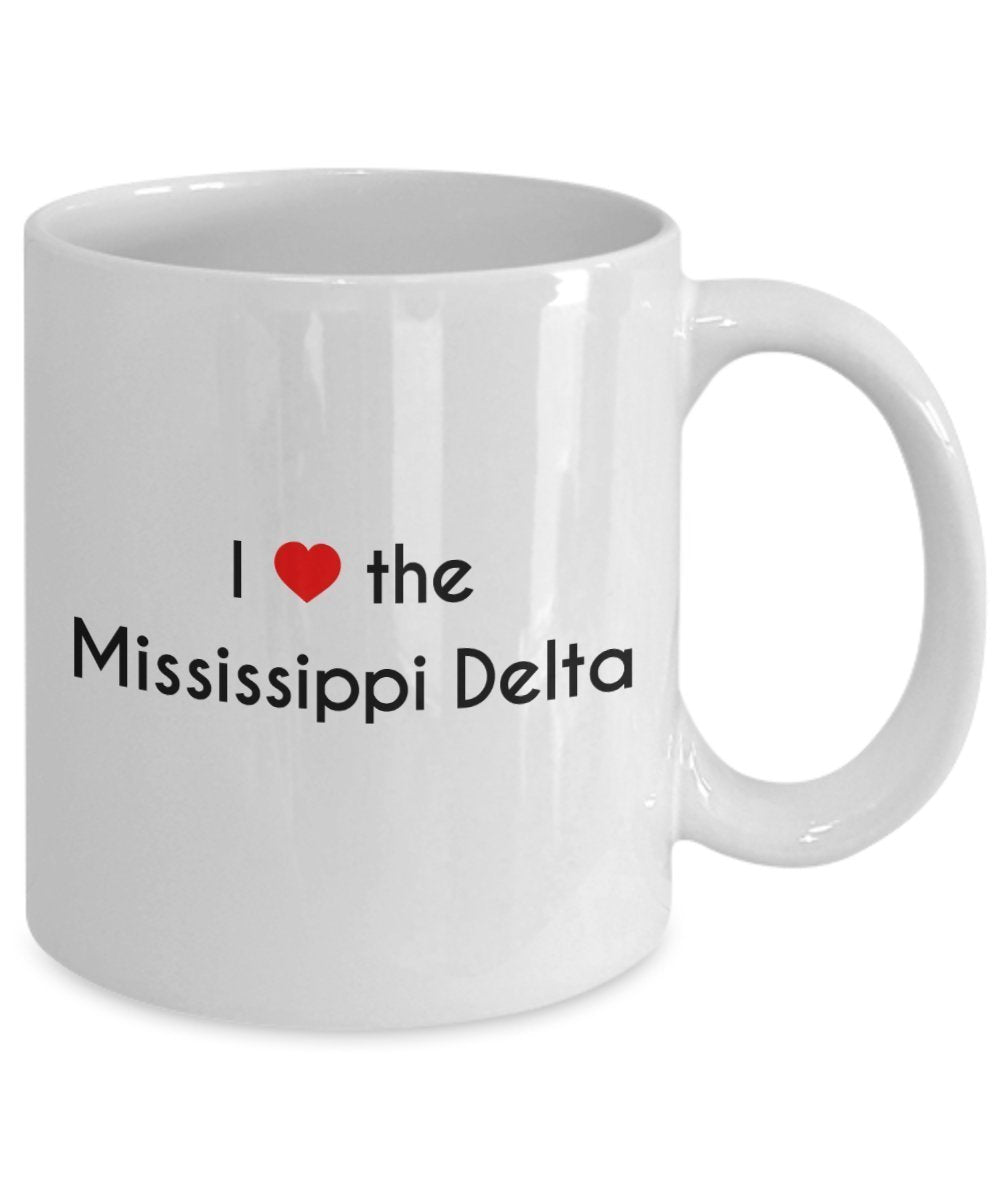 I Love the Mississippi Delta Coffee Mug - Funny Tea Hot Cocoa Coffee Cup - Novelty Birthday Christmas Gag Gifts Idea