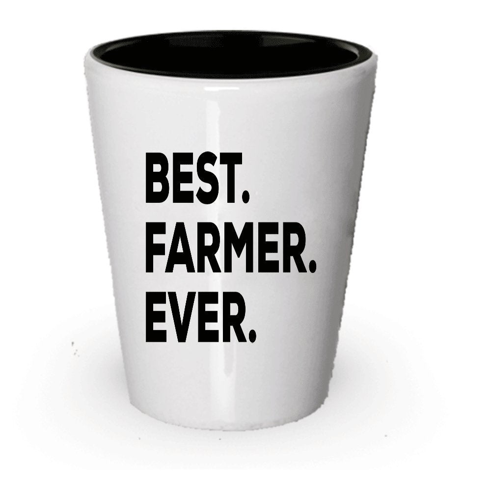 Farmer Shot Glass - Farmer Gifts - For Farmers - Novelty For Women Men Or A Mom Or Dad - Funny Gag Gift - Ideas For Anniversary Birthday Christmas - Put In Gift Basket Set Bag (4)
