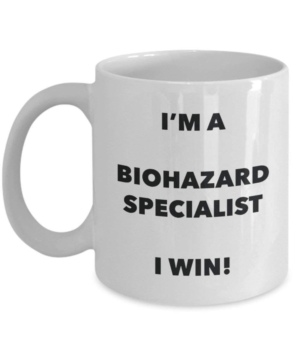 Biohazard Specialist Mug – Je suis une Biohazard Specialist I Win. – Funny Tasse à café – Fantaisie anniversaire Idée de Gag cadeaux de Noël 11oz blanc