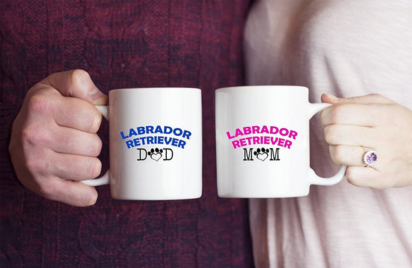Funny Labrador Retriever Couple Mug – Labrador Retriever Dad – Labrador Retriever Mom – Labrador Retriever Lover Gifts - Unique Ceramic Gifts Idea (Dad)