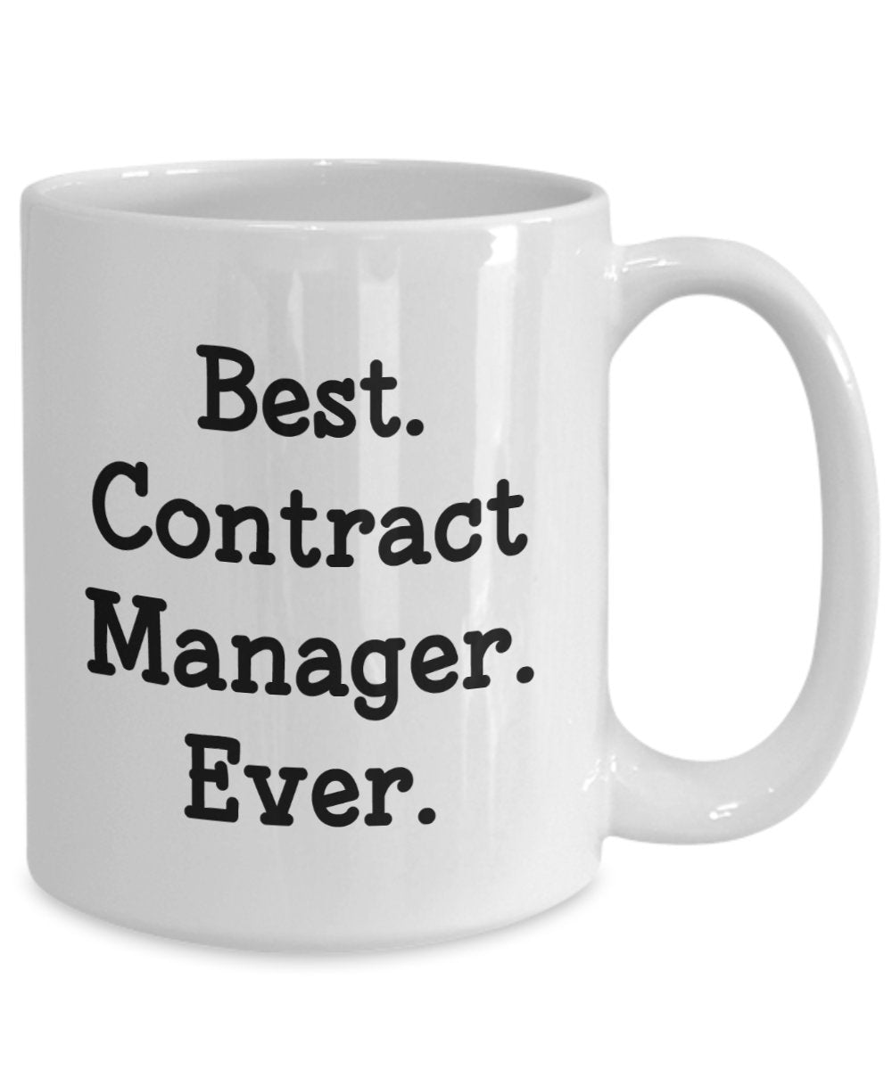Thermobecher mit Aufschrift „Best Contract-Manager“ – Lustige Teetasse für heiße Kaffee, Kakaotasse – Neuheit Geburtstag Weihnachten Jahrestag Gag Geschenkidee
