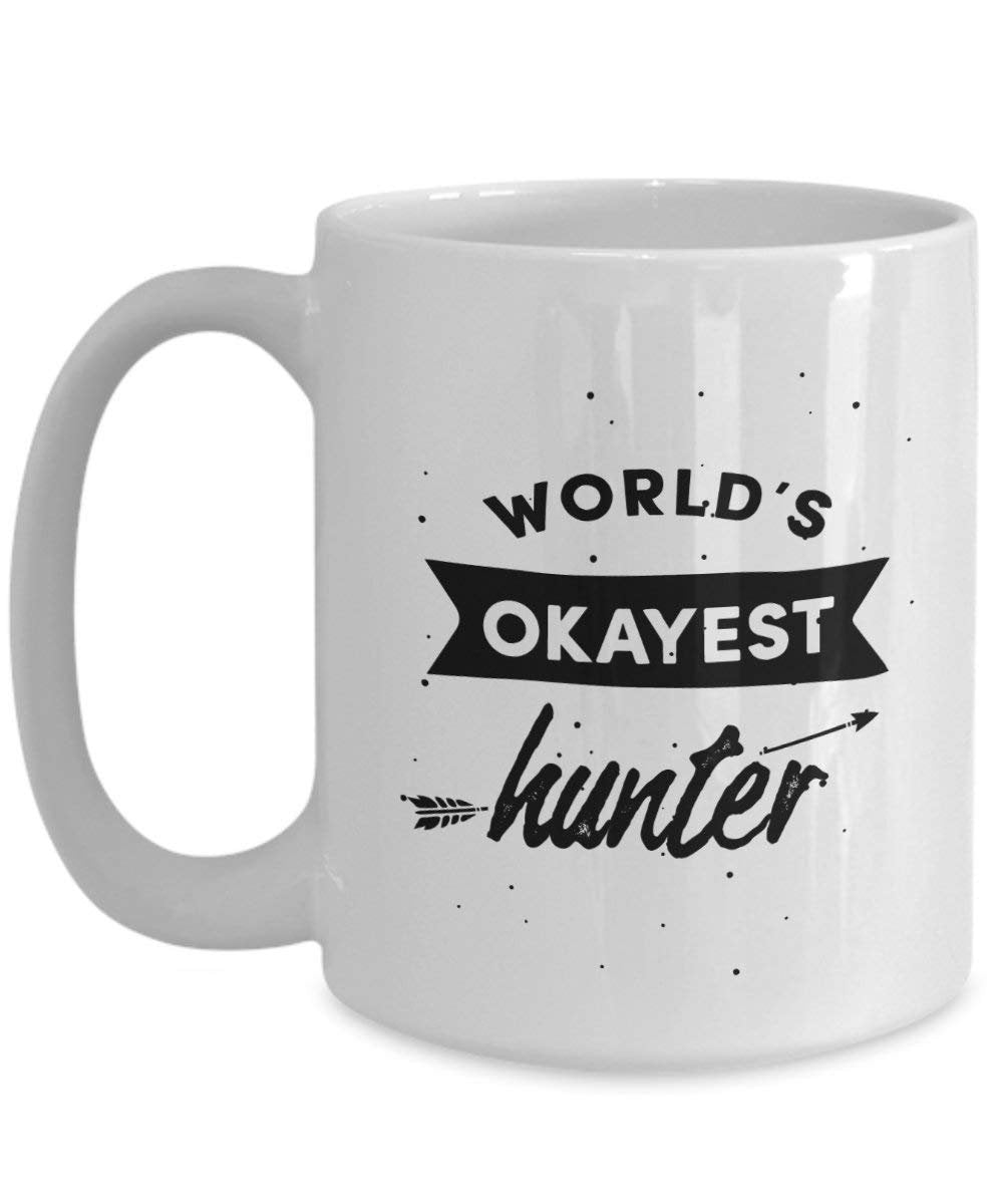 World Okayest Hunter Tasse – Funny Tee Hot Cocoa Kaffeetasse – Neuheit Geburtstag Weihnachten Jahrestag Gag Geschenke Idee