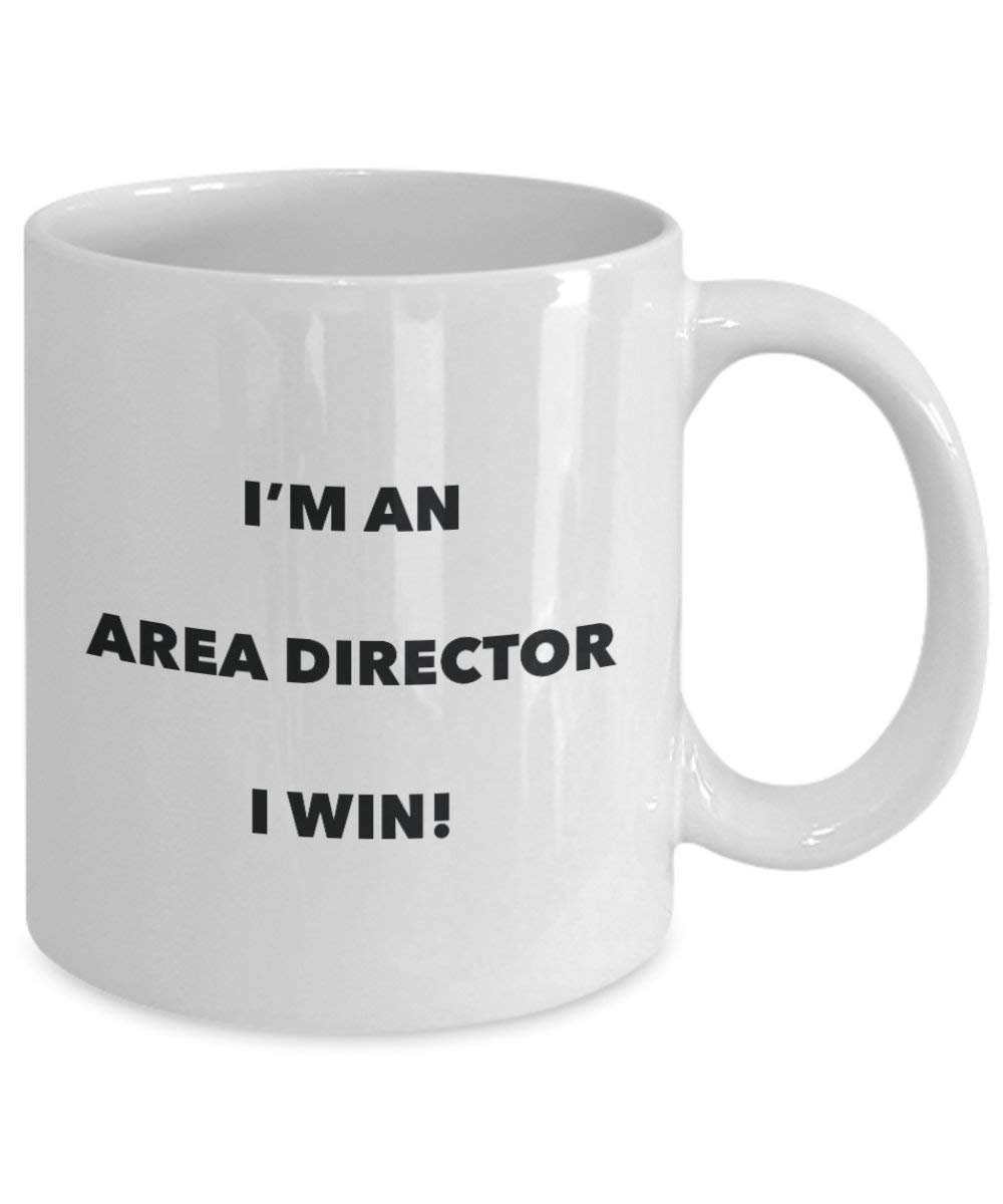 Area Director mug – I' m An area direttore i Win. – Funny Coffee Cup – novelty Birthday Christmas GAG regalo idea 15oz Infradito colorati estivi, con finte perline