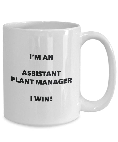 Assistant Plante Assistant de manager Mug – Je suis un Manager I Win. – Funny Tasse à café – Fantaisie anniversaire Idée de Gag cadeaux de Noël 11oz blanc