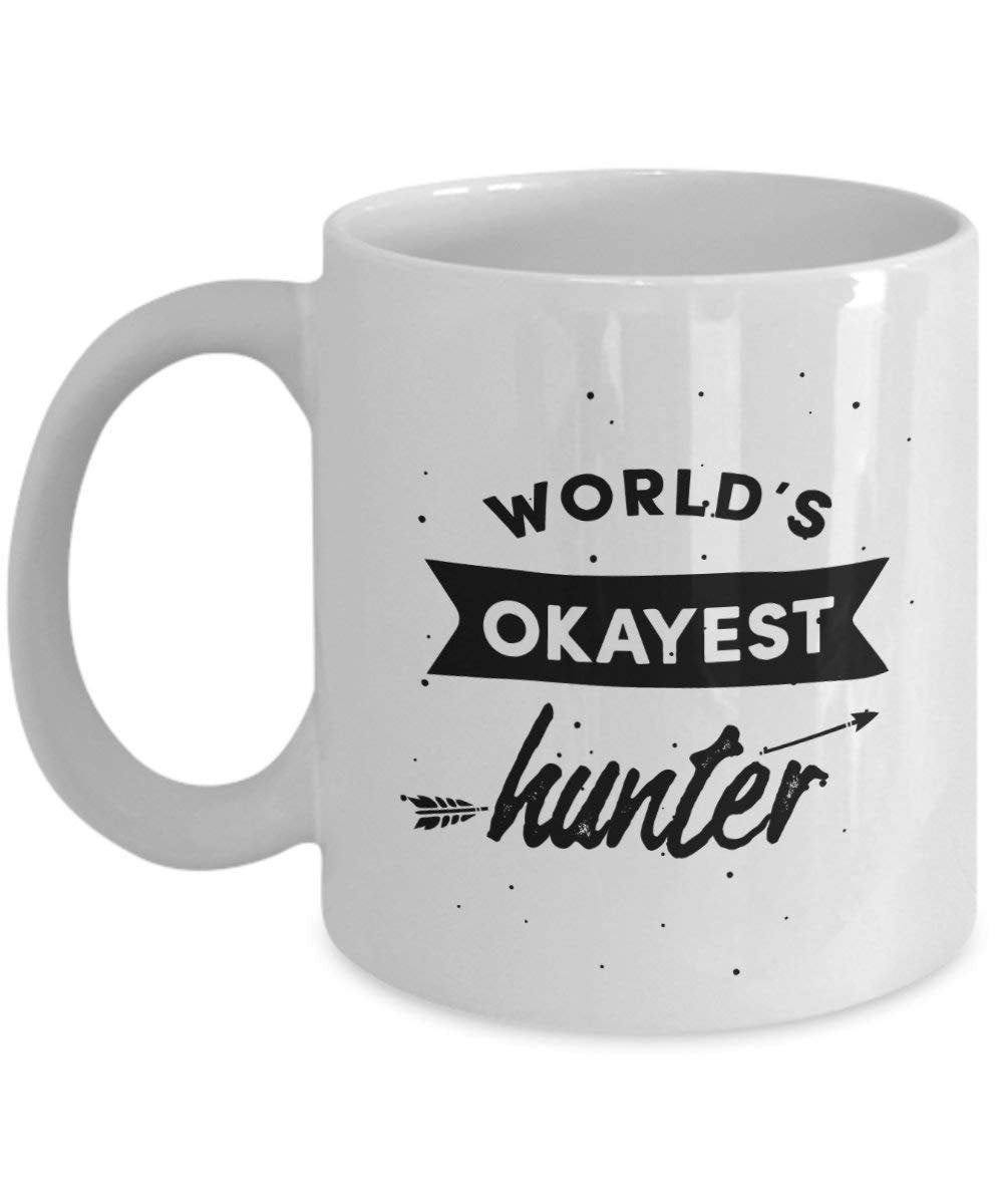 World Okayest Hunter Tasse – Funny Tee Hot Cocoa Kaffeetasse – Neuheit Geburtstag Weihnachten Jahrestag Gag Geschenke Idee