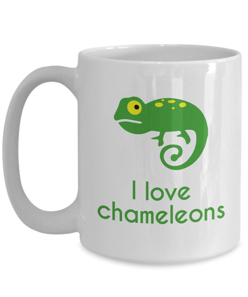 Kaffeetasse mit Aufschrift"I love Chameleon – Lustige Teetasse – Neuheit Geburtstag Geschenkidee 11oz weiß