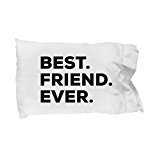 SpreadPassion Friend Pillow Case - Best Friend Ever Gift - For Women Men Friends Mom Girls Cousins Godmother - Funny Cute Gifts - Long Distance - Cheap Thoughtful