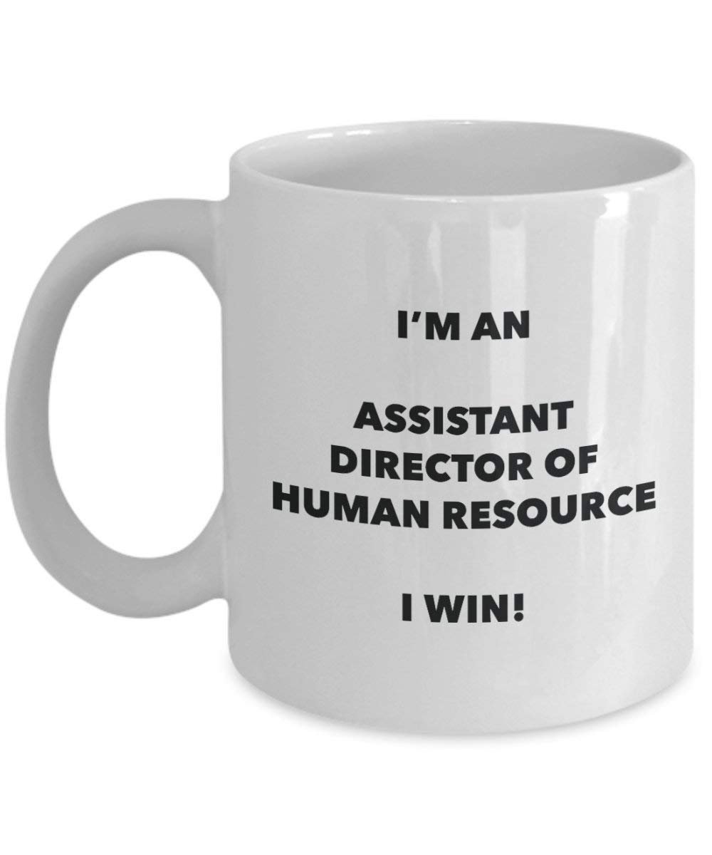 I' m An assistente direttore di risorse umane tazza i Win. – Funny Coffee Cup – Birthday Christmas GAG regalo idea 15oz Infradito colorati estivi, con finte perline