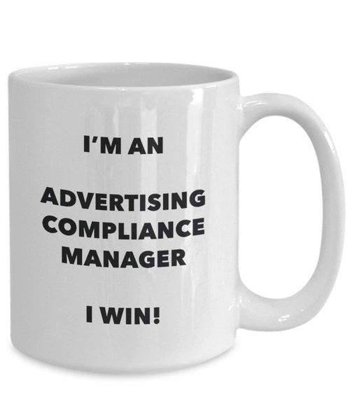 Werbung Compliance Manager Tasse – Ich bin ein Werbung Compliance Manager I Win. – Funny Kaffeetasse – Neuheit Geburtstag Weihnachten Gag Geschenke Idee 11oz weiß