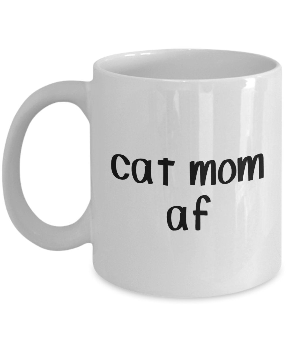 Tasse mit Aufschrift"Cat Mom" – Lustige Tasse für Tee, Kakao, Kaffeetasse – Neuheit Geburtstagsgeschenk