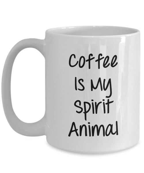 Kaffeebecher mit Tiermotiv"Coffee Is My Spirit", Geschenkidee für Damen, lustig, für Tee und Kakao
