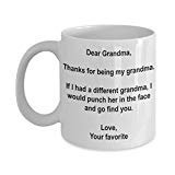 Funny Grandma Gifts - I'd Punch Another Grandma in The Face Coffee Mug - Gag Gift Cup from Your Favorite Child