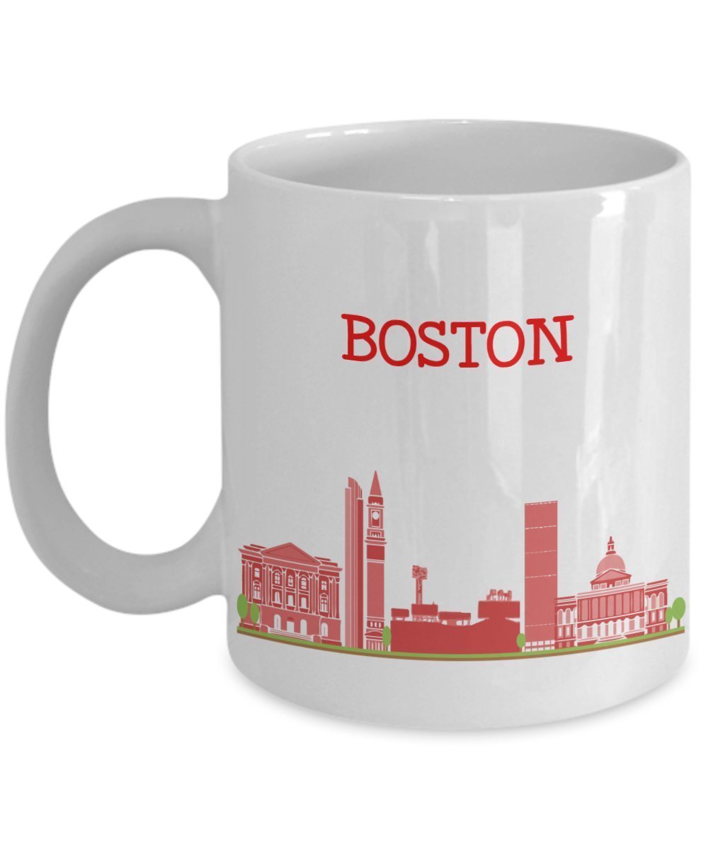Boston City Mug - Funny Tea Hot Cocoa Coffee Cup - Novelty Birthday Christmas Anniversary Gag Gifts Idea